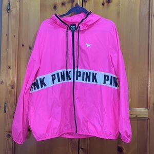 Neon pink windbreaker